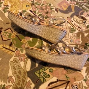 *NEVER WORN* Stuart Weitzman glitter espadrilles!